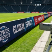 Stadium Perimeter LED Display Screen installed in professional football stadium for broadcast quality